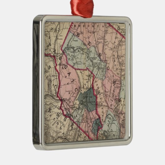 Bergen, Passaic Cos, NJ Metalen Ornament (Rechts)