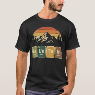 Bergen Periodiek Systeem Pun Retro Wandel Natuur D T-shirt