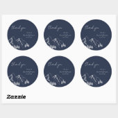 Bergen Pine Tree Navy Blue Dank u Ronde Sticker (Vel)