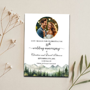 Bergen Pines 13e bruiloft Jubileum Foto Save The Date