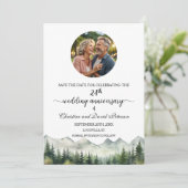 Bergen Pines 24e bruiloft Jubileum Foto Save The Date (Staand voorkant)