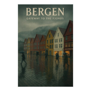 BERGEN — POORT NAAR DE FJORDEN PERFECT POSTER