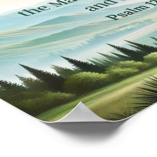 Bergen Psalm 121:1-2 Schriftgedeelte Ik hef mijn o Poster (Hoek)