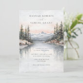 Bergen River Scene Rocky Ridge Romantische bruilof Kaart (Staand voorkant)