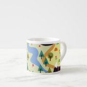 Bergen, rivieren, bos, auto patroon. espresso kop (Voorkant rechts)