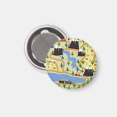 Bergen, rivieren, bos, auto patroon. magneet (Voorkant / Achterkant)