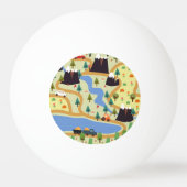Bergen, rivieren, bos, auto patroon. pingpongbal (Achterkant)