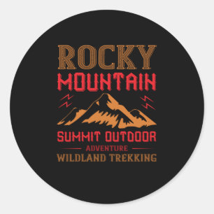Bergen - Rocky Mountain Outdoor Adventure Ronde Sticker