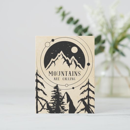 bergen roepen briefkaart (Staand voorkant)