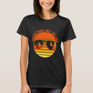 Bergen roepen klimmer zonnebril retro t-shirt