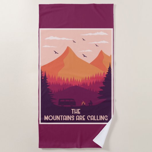 bergen roepen strandlaken (Voorkant)