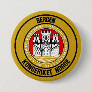 Bergen Round Emblem Ronde Button 7,6 Cm