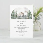 Bergen Rustic Forest Wedding Kaart (Staand voorkant)