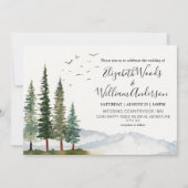 Bergen - Rustic Pine Forest Wedding Kaart (Voorkant)