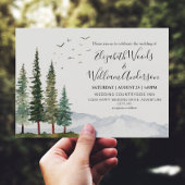 Bergen - Rustic Pine Forest Wedding Kaart