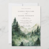 Bergen Scene Bos Rustieke Outdoor Wedding Kaart (Voorkant)