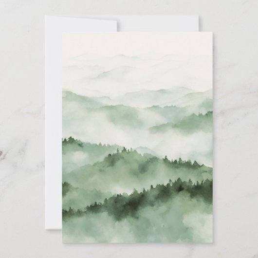 Bergen Scene Bos Rustieke Outdoor Wedding Kaart (Achterkant)