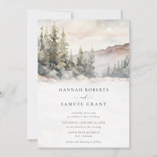 Bergen Scene Rocky Ridge Romantische bruiloft Kaart (Voorkant)