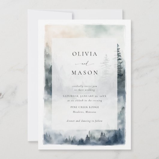 Bergen Scene Rustieke Blue Ridge Romantische bruil Kaart (Voorkant)