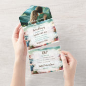 Bergen Scene Wedding All In One Uitnodiging (Afscheurbaar)