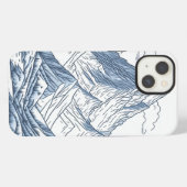 Bergen schetsen iPhone hoesje (Achterkant horizontaal)