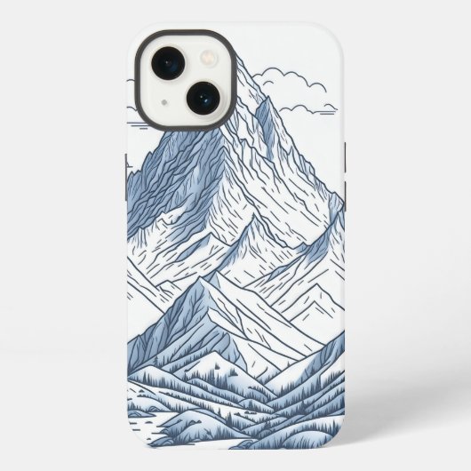 Bergen schetsen iPhone hoesje (Achterkant)