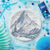 Bergen schetsen papieren bordje (Feest)