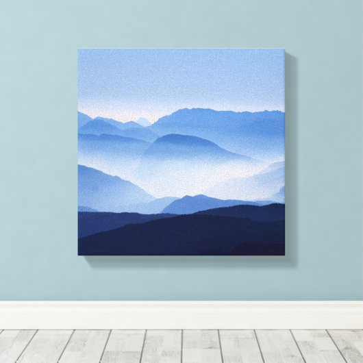 bergen silhouet canvas afdruk (Insitu (Houten vloer))