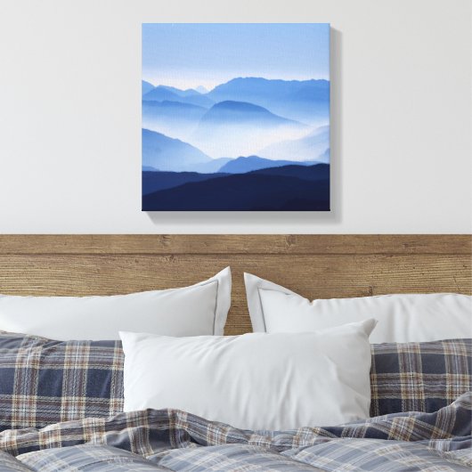 bergen silhouet canvas afdruk (Insitu (Slaapkamer))