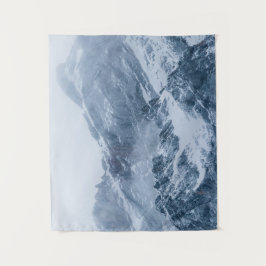 Bergen sneeuw en mist wandkleed