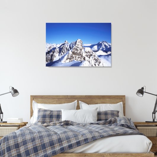 Bergen St Anton Austria Holiday Card Canvas Afdruk (Insitu (Slaapkamer))
