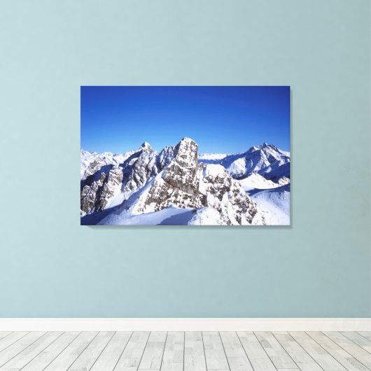 Bergen St Anton Austria Holiday Card Canvas Afdruk (Insitu (Houten vloer))
