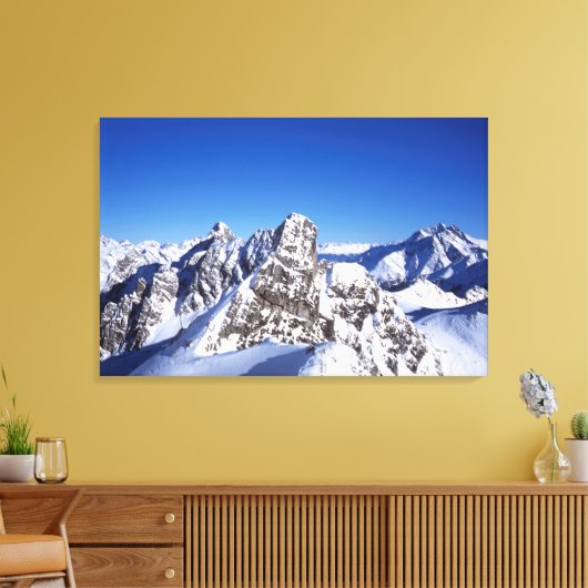 Bergen St Anton Austria Holiday Card Canvas Afdruk (Insitu (Woonkamer))