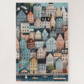 Bergen stijl huizen legpuzzel (Verticaal)