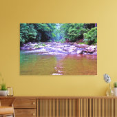 Bergen Sunlight Trees Creek Foto Canvas Afdruk (Insitu (Woonkamer))