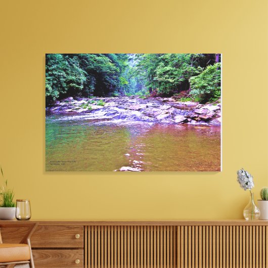  Bergen Sunlight Trees Creek Foto Canvas Afdruk (Insitu (Woonkamer))