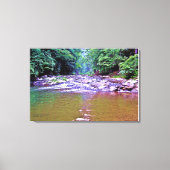  Bergen Sunlight Trees Creek Foto Canvas Afdruk (Voorkant)