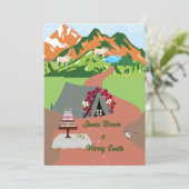 bergen Tent Eyes Cake Rings Animals Weddenschap Kaart (Staand voorkant)