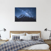 Bergen | Thamserku Mountain, Nepal Canvas Afdruk (Insitu (Slaapkamer))