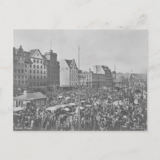 Bergen Torvet Briefkaart (Voorkant)