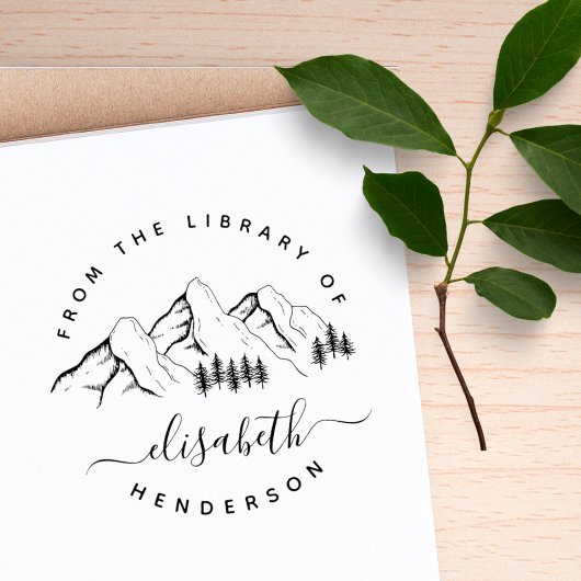 Bergen uit de bibliotheek van het elegante aangepa rubberstempel