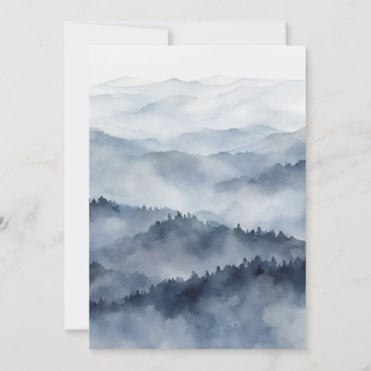 Bergen Uitzicht Dusty Blue Ridge Romantische bruil Kaart (Achterkant)