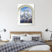Bergen Uitzicht Kunstmatige Venster Canvas Afdruk (Insitu (Slaapkamer))