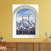Bergen Uitzicht Kunstmatige Venster Canvas Afdruk (Insitu (Woonkamer))