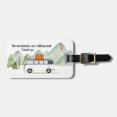 Bergen Vacation Green Rustic Waterverf Bagagelabel (Voorkant horizontaal)