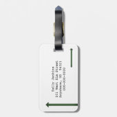 Bergen Vacation Green Rustic Waterverf Bagagelabel (Achterkant verticaal)