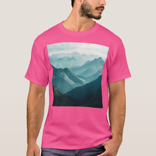 Bergen Vallei Landschap Bergen Muur Art Acti T-shirt (Voorkant)
