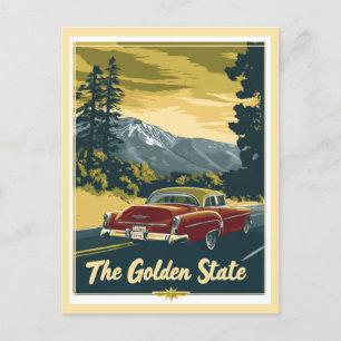  bergen van Californië Golden State Travel Briefkaart