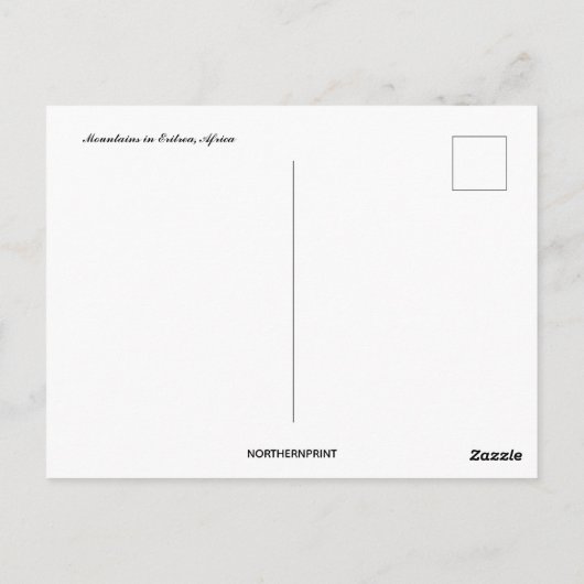 Bergen van Eritrea in Afrika Briefkaart (Achterkant)