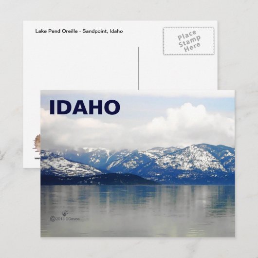 Bergen van het meer briefkaart (Voorkant / Achterkant)